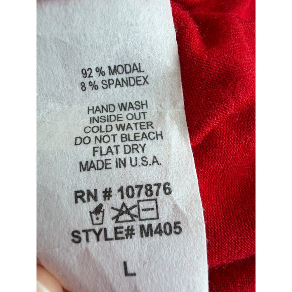 Comfy USA Red Sleeveless Scoop Neck Maxi Dress or Long Tank Large - Picture 7 of 7